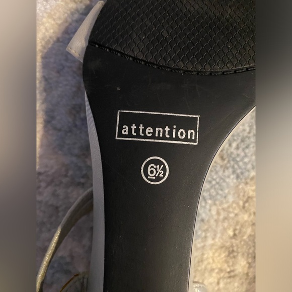 Size 6.5 Attention Silver Rhinestone Wedge Sandals - Picture 14 of 14